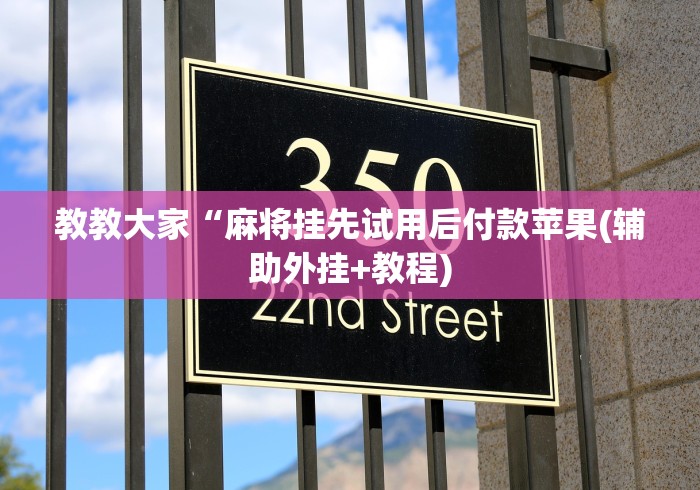 教教大家“麻将挂先试用后付款苹果(辅助外挂+教程)