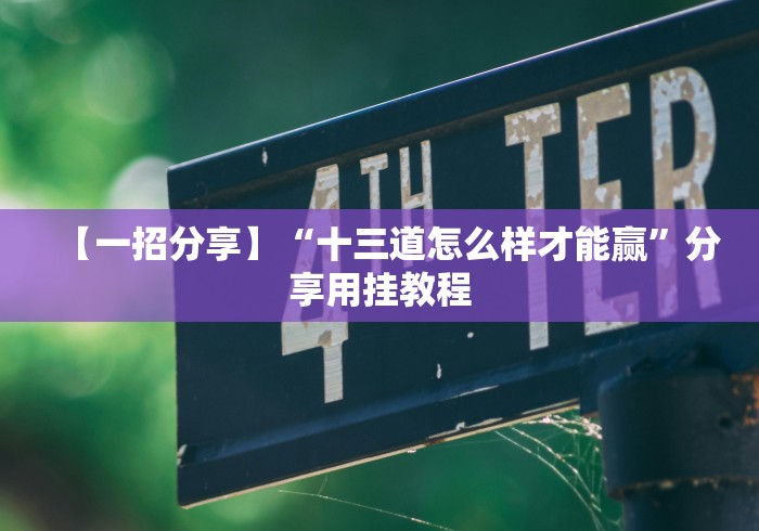 【一招分享】“十三道怎么样才能赢”分享用挂教程