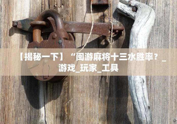 【揭秘一下】“闽游麻将十三水胜率？_游戏_玩家_工具