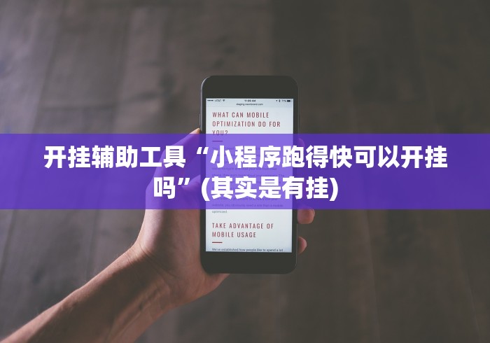 开挂辅助工具“小程序跑得快可以开挂吗”(其实是有挂)