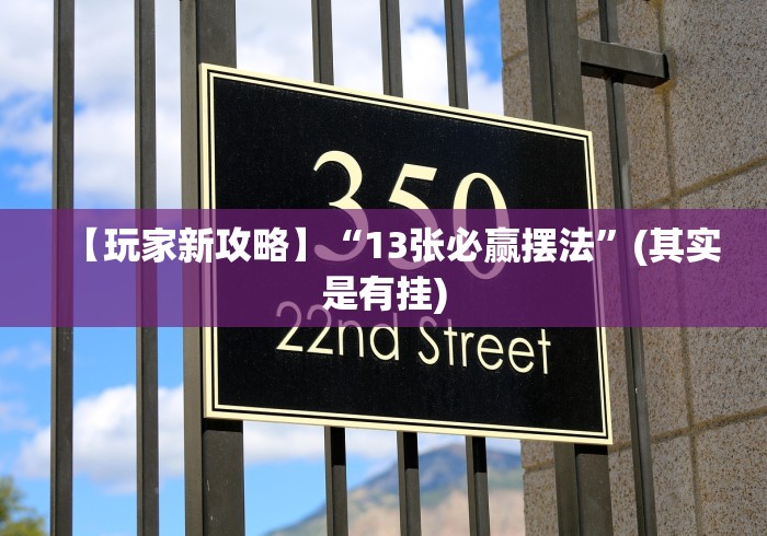 【玩家新攻略】“13张必赢摆法”(其实是有挂)