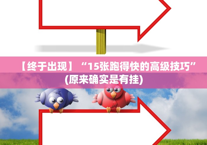 【终于出现】“15张跑得快的高级技巧”(原来确实是有挂) 【终于出现】“15张跑得快的高级技巧”(原来确实是有挂)