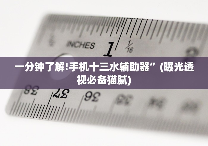 一分钟了解!手机十三水辅助器”(曝光透视必备猫腻)