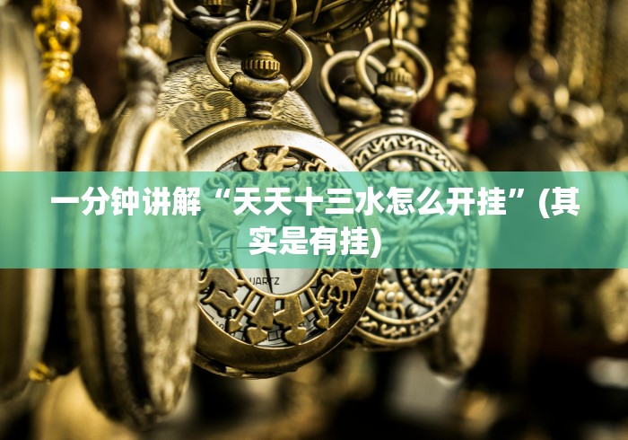 一分钟讲解“天天十三水怎么开挂”(其实是有挂)