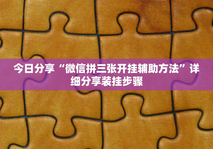 今日分享“微信拼三张开挂辅助方法”详细分享装挂步骤