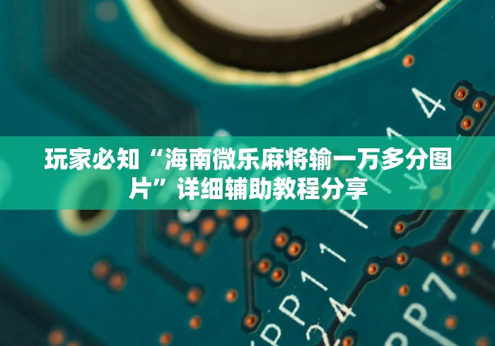 玩家必知“海南微乐麻将输一万多分图片”详细辅助教程分享