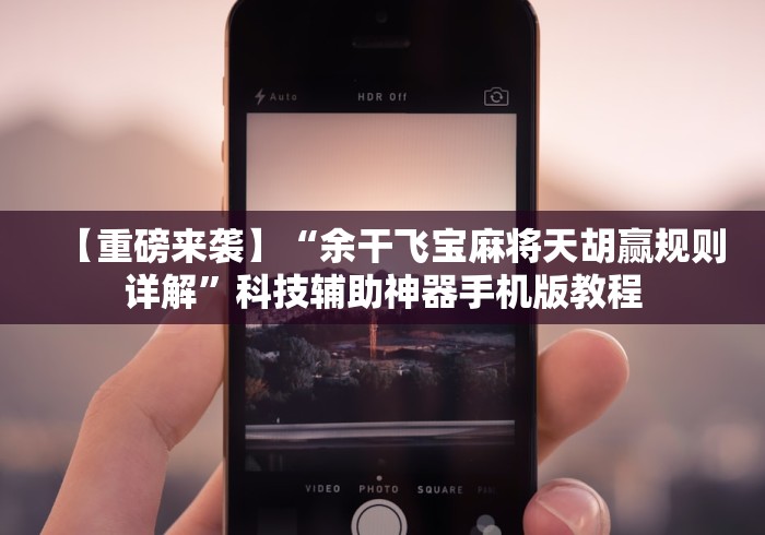 【重磅来袭】“余干飞宝麻将天胡赢规则详解”科技辅助神器手机版教程