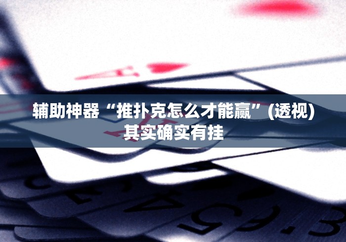 辅助神器“推扑克怎么才能赢”(透视)其实确实有挂