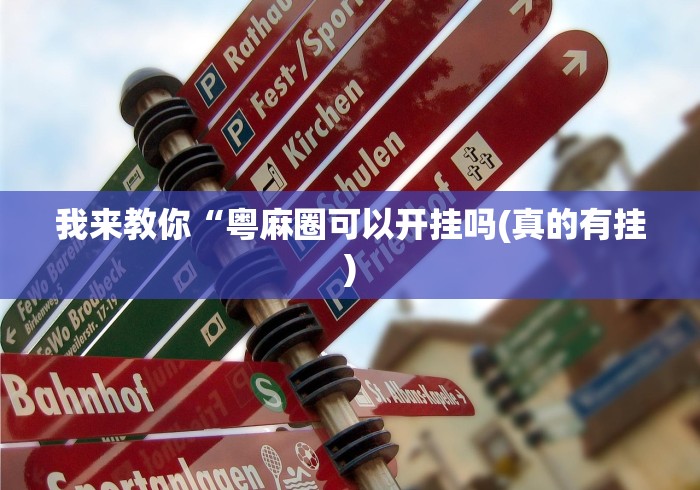 我来教你“粤麻圈可以开挂吗(真的有挂)