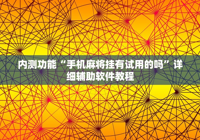 内测功能“手机麻将挂有试用的吗”详细辅助软件教程
