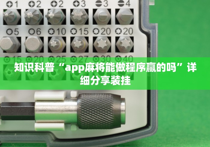 知识科普“app麻将能做程序赢的吗”详细分享装挂