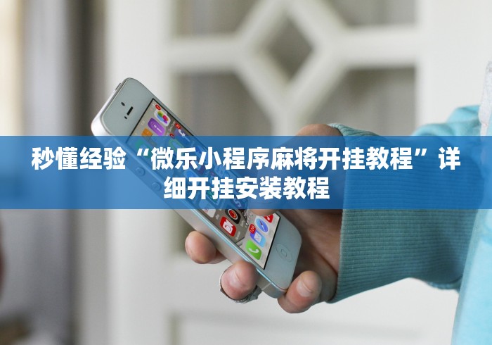 秒懂经验“微乐小程序麻将开挂教程	”详细开挂安装教程