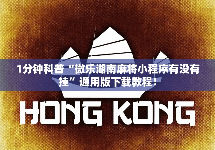 1分钟科普“微乐湖南麻将小程序有没有挂”通用版下载教程！