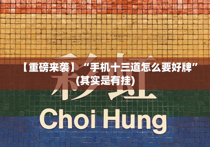 【重磅来袭】“手机十三道怎么要好牌”(其实是有挂)