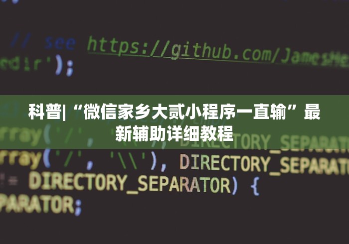 科普|“微信家乡大贰小程序一直输”最新辅助详细教程