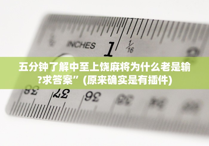五分钟了解中至上饶麻将为什么老是输?求答案”(原来确实是有插件)