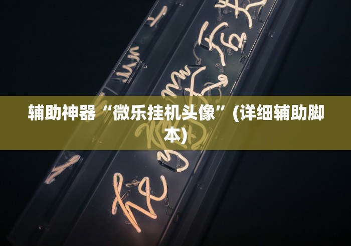 辅助神器“微乐挂机头像”(详细辅助脚本)