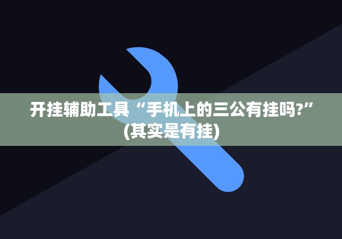 开挂辅助工具“手机上的三公有挂吗?”(其实是有挂)