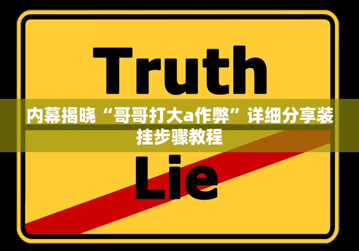 内幕揭晓“哥哥打大a作弊”详细分享装挂步骤教程