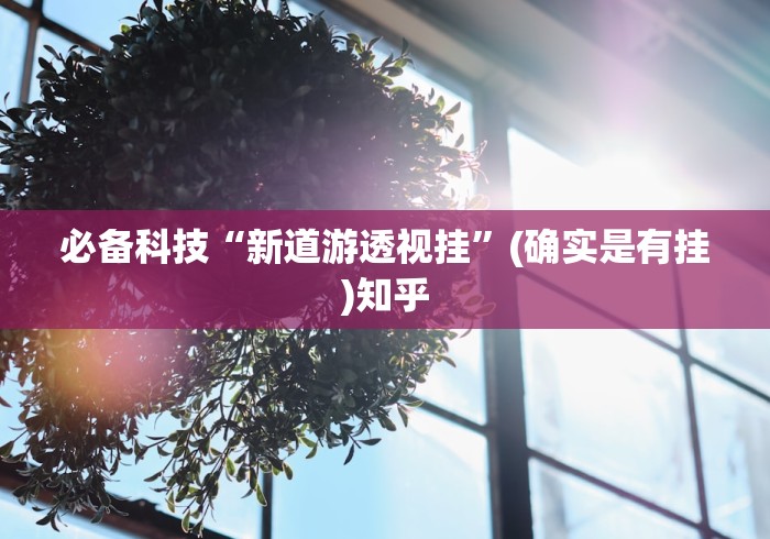 必备科技“新道游透视挂”(确实是有挂)知乎