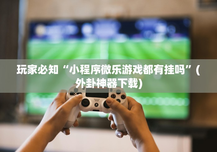 玩家必知“小程序微乐游戏都有挂吗	”(外卦神器下载)