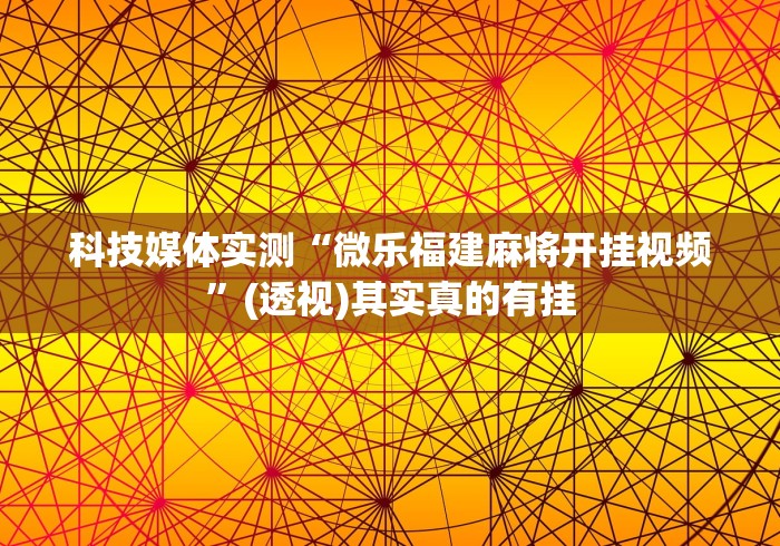 科技媒体实测“微乐福建麻将开挂视频”(透视)其实真的有挂