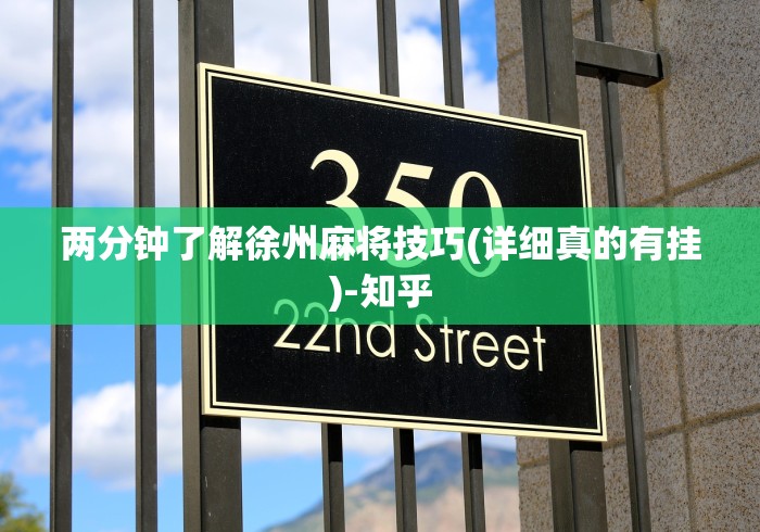 两分钟了解徐州麻将技巧(详细真的有挂)-知乎