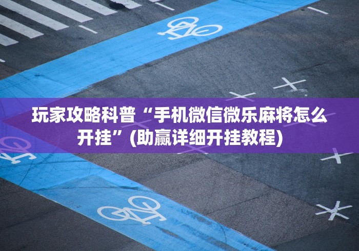 玩家攻略科普“手机微信微乐麻将怎么开挂”(助赢详细开挂教程)